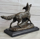 Emile Truffot Poacher Fox & Pheasant Bronze 10" x 3"