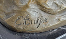 Emile Truffot Poacher Fox & Pheasant Bronze 10" x 3"
