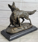 Emile Truffot Poacher Fox & Pheasant Bronze 10" x 3"