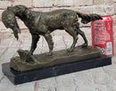 Hot Cast Bronze Golden Retriever Hunting Dog w/ Quail Sculpture