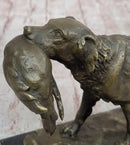 Hot Cast Bronze Golden Retriever Hunting Dog w/ Quail Sculpture