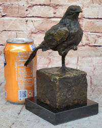 Bronze Metal Bird Sculpture Crude Style Original Art