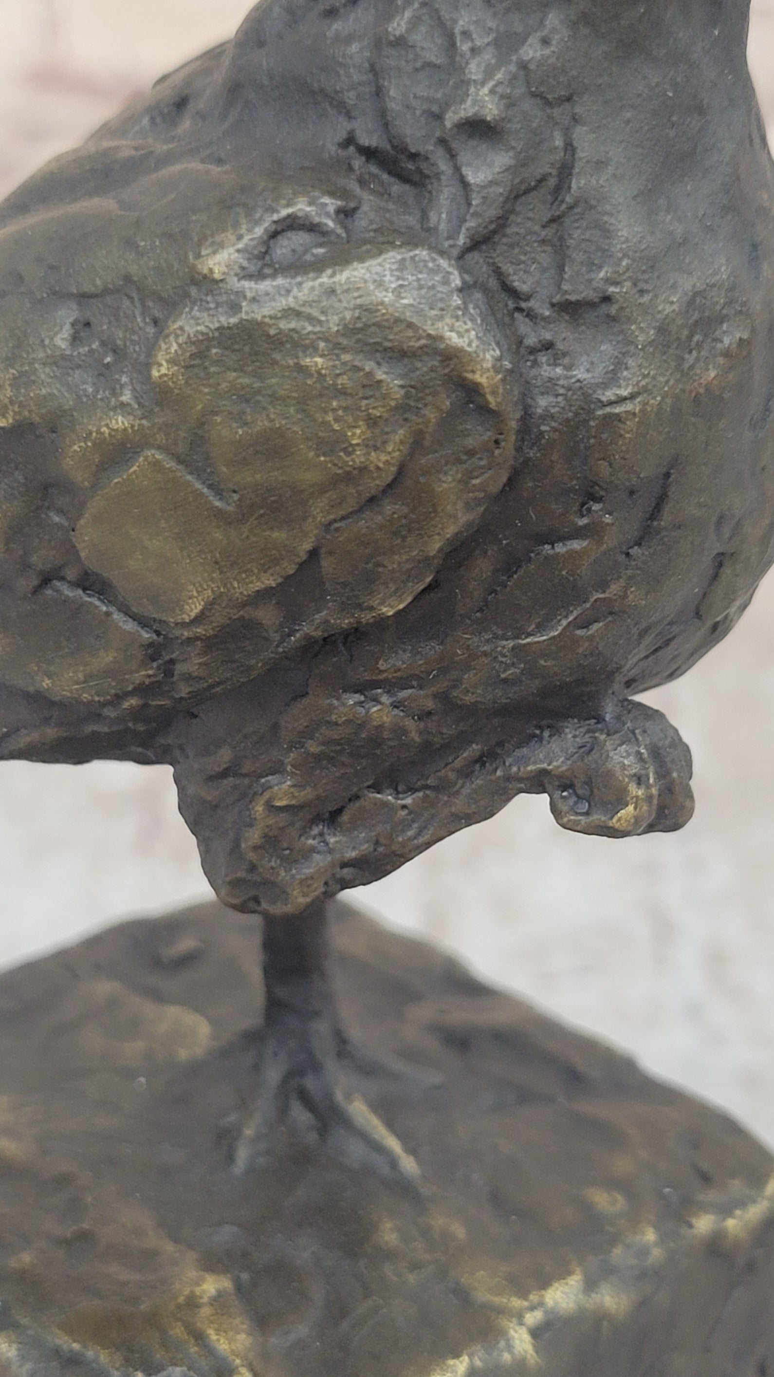 Bronze Metal Bird Sculpture Crude Style Original Art