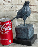 Hot Cast Bronze Green Patina Bird Figure on Marble Base