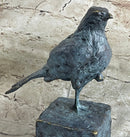Hot Cast Bronze Green Patina Bird Figure on Marble Base