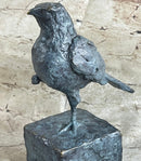 Hot Cast Bronze Green Patina Bird Figure on Marble Base