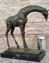 Milo Giraffe Bronze Sculpture on Marble Base