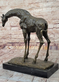 Milo Giraffe Bronze Sculpture on Marble Base