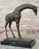 Milo Giraffe Bronze Sculpture on Marble Base