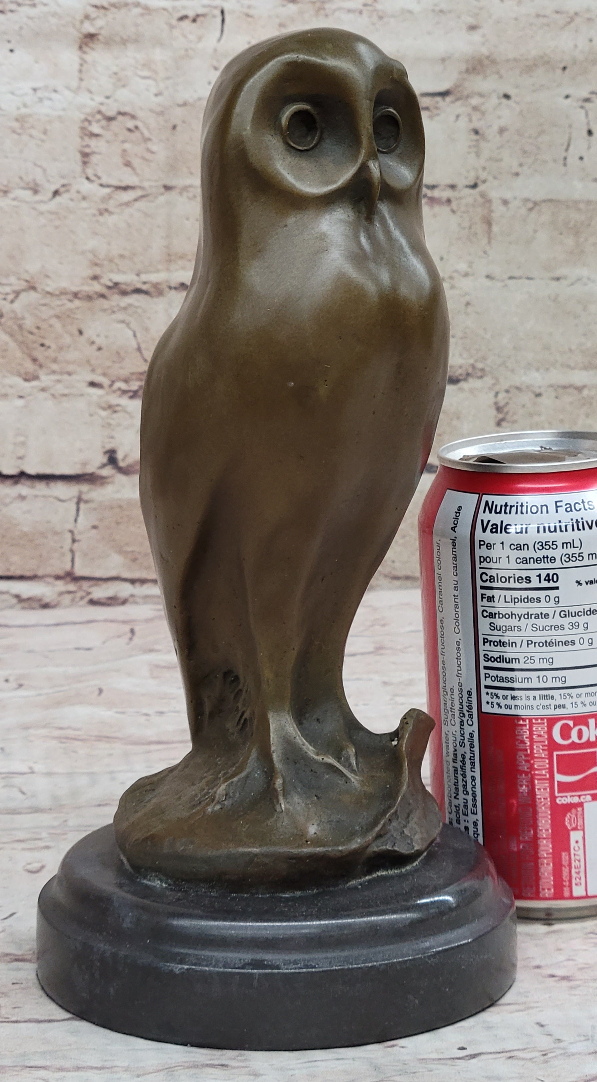 Bronze Owl Bird Sculpture by Milo on Marble Base