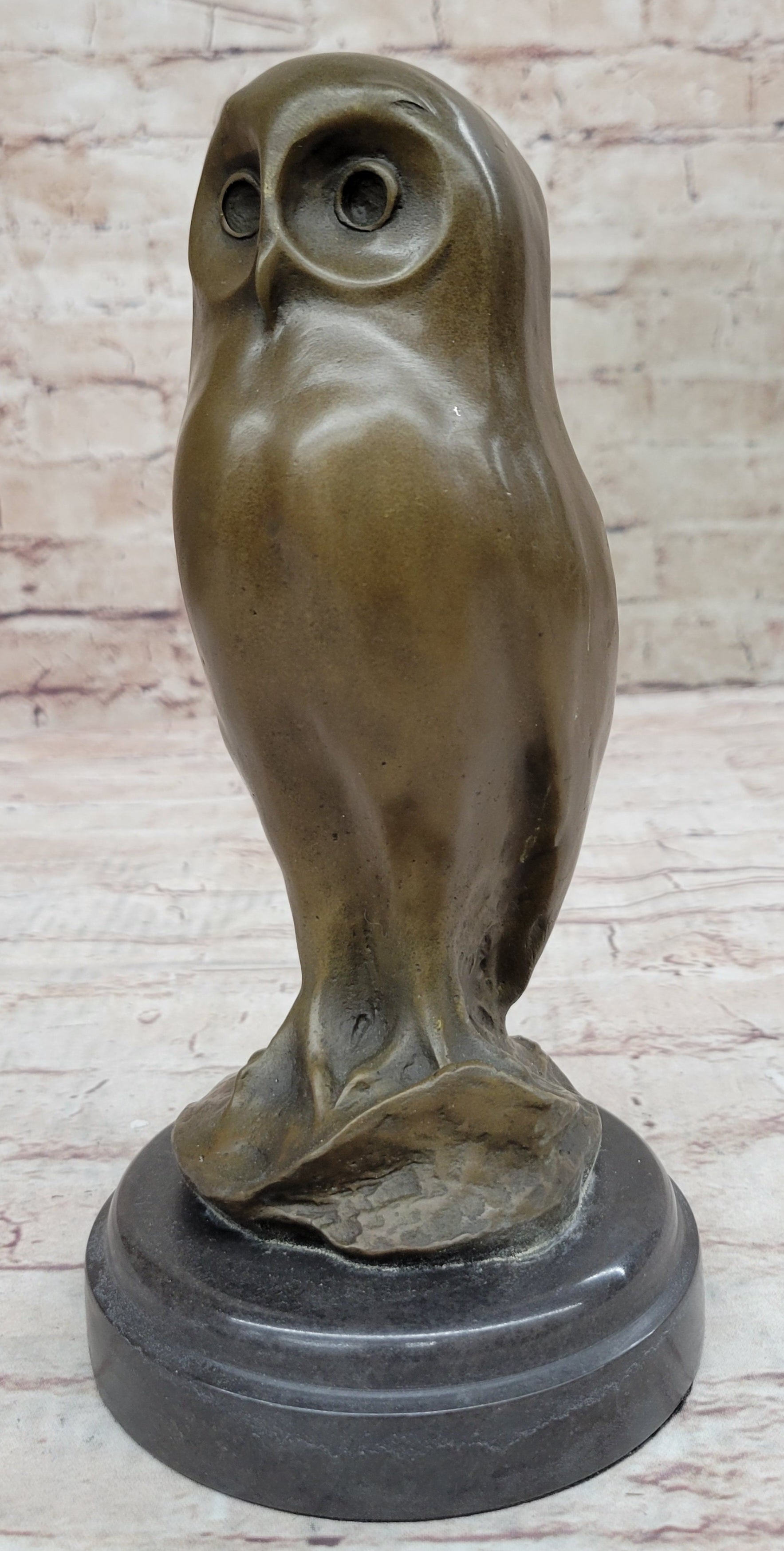 Bronze Owl Bird Sculpture by Milo on Marble Base