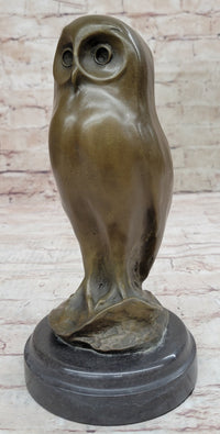 Bronze Owl Bird Sculpture by Milo on Marble Base