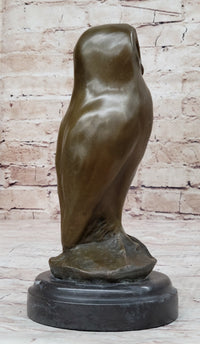 Bronze Owl Bird Sculpture by Milo on Marble Base