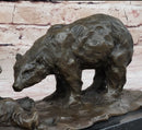Two Playful Bears Bronze Sculpture by Milo on Marble Base
