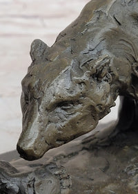 Two Playful Bears Bronze Sculpture by Milo on Marble Base