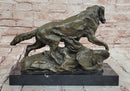 Labrador Retriever with Bird Duck In Mouth Bronze Statue Sculpture Hunting Decor