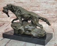 Labrador Retriever with Bird Duck In Mouth Bronze Statue Sculpture Hunting Decor