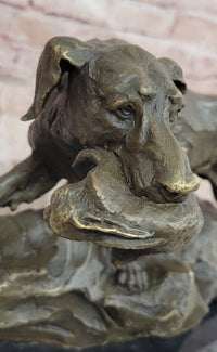 Labrador Retriever with Bird Duck In Mouth Bronze Statue Sculpture Hunting Decor