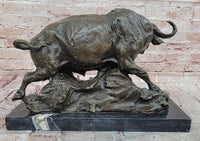 Signed Original Milo Cape Buffalo Genuine Animal Bronze Sculpture Statue