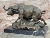 Signed Original Milo Cape Buffalo Genuine Animal Bronze Sculpture Statue
