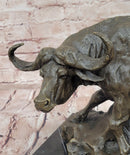 Signed Original Milo Cape Buffalo Genuine Animal Bronze Sculpture Statue