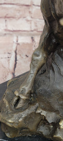 Signed Original Milo Cape Buffalo Genuine Animal Bronze Sculpture Statue
