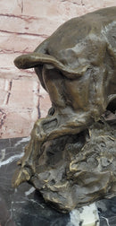 Signed Original Milo Cape Buffalo Genuine Animal Bronze Sculpture Statue