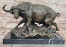 Signed Original Milo Cape Buffalo Genuine Animal Bronze Sculpture Statue