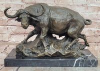 Signed Original Milo Cape Buffalo Genuine Animal Bronze Sculpture Statue