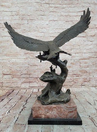Signed Original Milo Bronze Owl in Flight Attacking Bird Tawny Barn Birds Hand Made