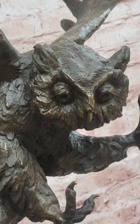 Signed Original Milo Bronze Owl in Flight Attacking Bird Tawny Barn Birds Hand Made