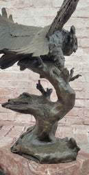 Signed Original Milo Bronze Owl in Flight Attacking Bird Tawny Barn Birds Hand Made