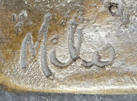 Bronze Bull Cow Cattle Sculpture on Marble Base by Milo