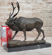 Signed Milo Male Deer Stag Buck Wildlife Bronze Sculpture