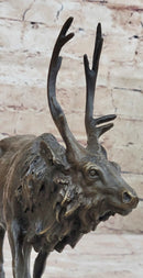 Signed Milo Male Deer Stag Buck Wildlife Bronze Sculpture