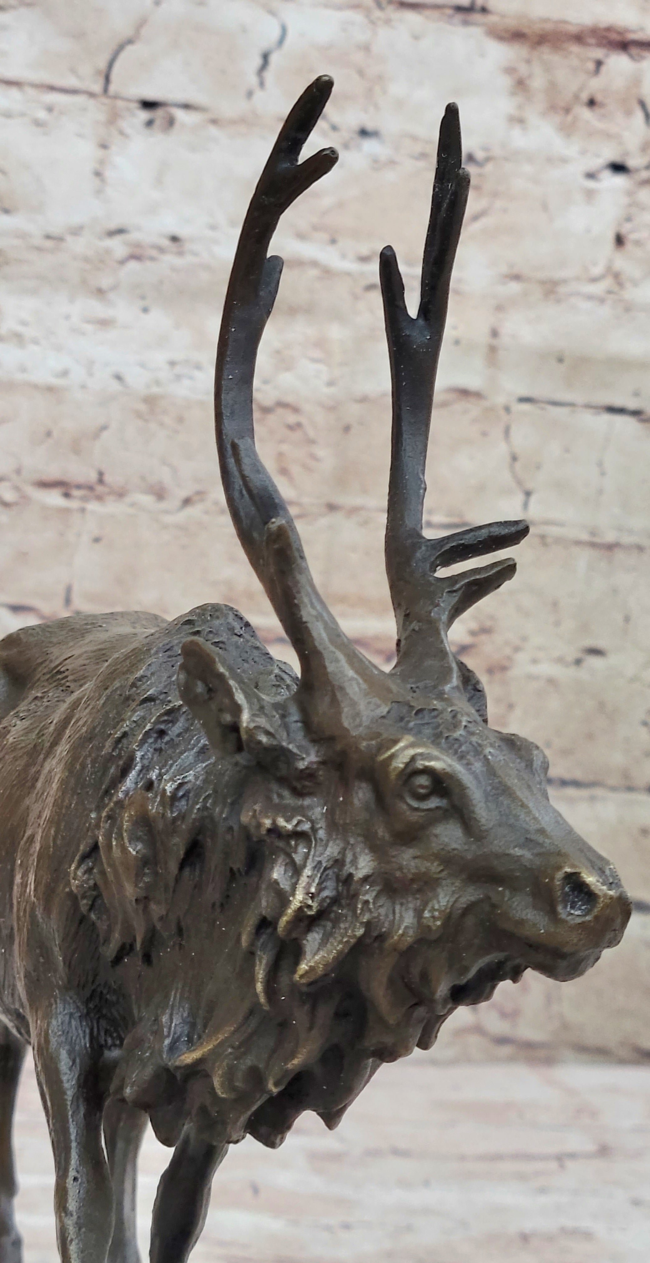 Signed Milo Male Deer Stag Buck Wildlife Bronze Sculpture