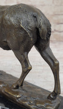 Signed Milo Male Deer Stag Buck Wildlife Bronze Sculpture