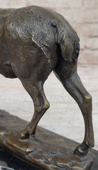 Signed Milo Male Deer Stag Buck Wildlife Bronze Sculpture