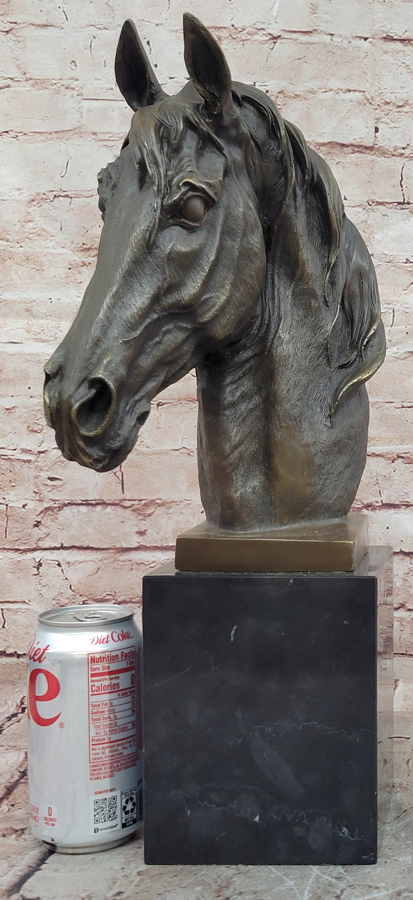 Original Milo Bronze Horse Head Animal Bust Sculpture Art Office Table Home Decor