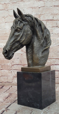 Original Milo Bronze Horse Head Animal Bust Sculpture Art Office Table Home Decor