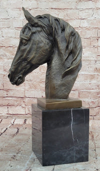 Original Milo Bronze Horse Head Animal Bust Sculpture Art Office Table Home Decor