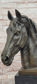 Original Milo Bronze Horse Head Animal Bust Sculpture Art Office Table Home Decor