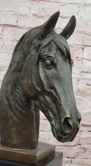 Original Milo Bronze Horse Head Animal Bust Sculpture Art Office Table Home Decor
