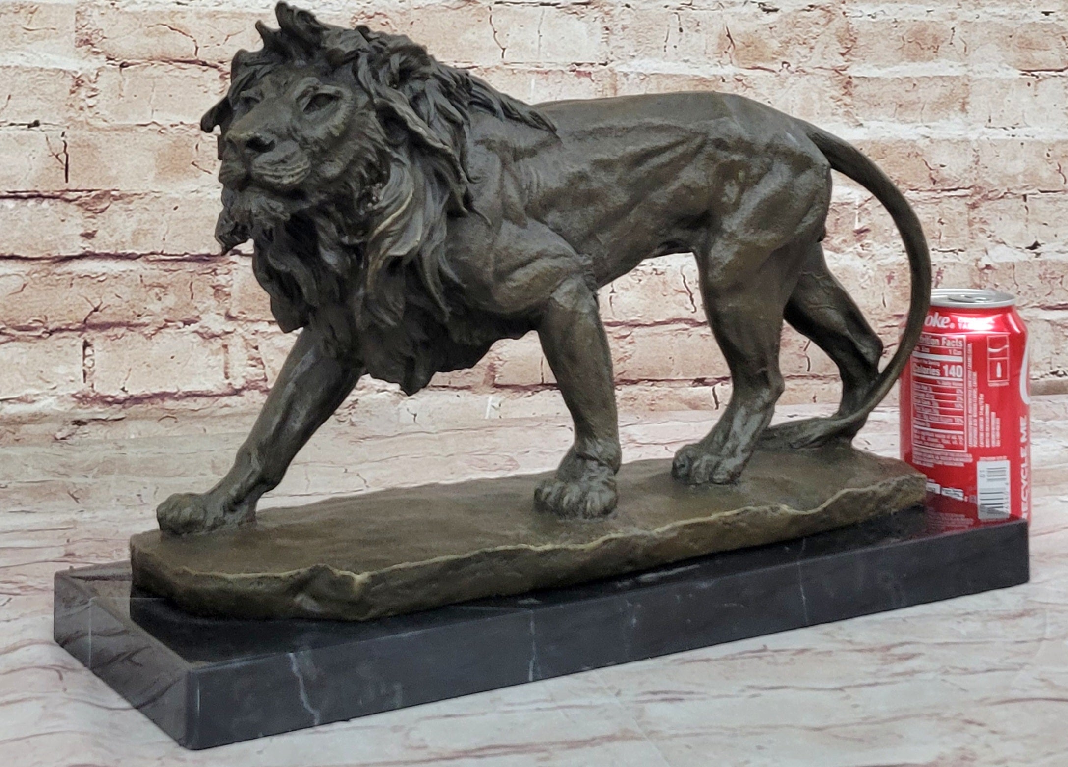 Young Male Lion Hot Cast Bronze Sculpture by Milo