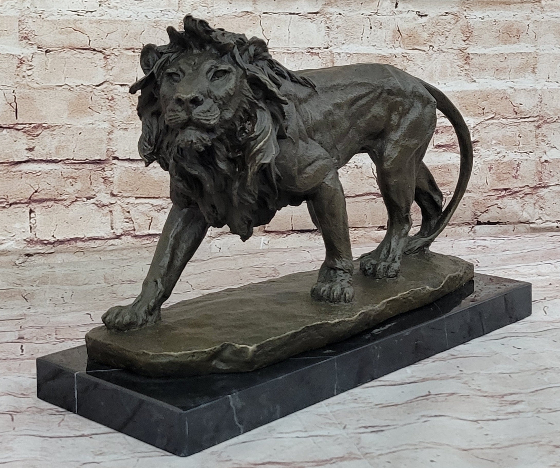 Young Male Lion Hot Cast Bronze Sculpture by Milo