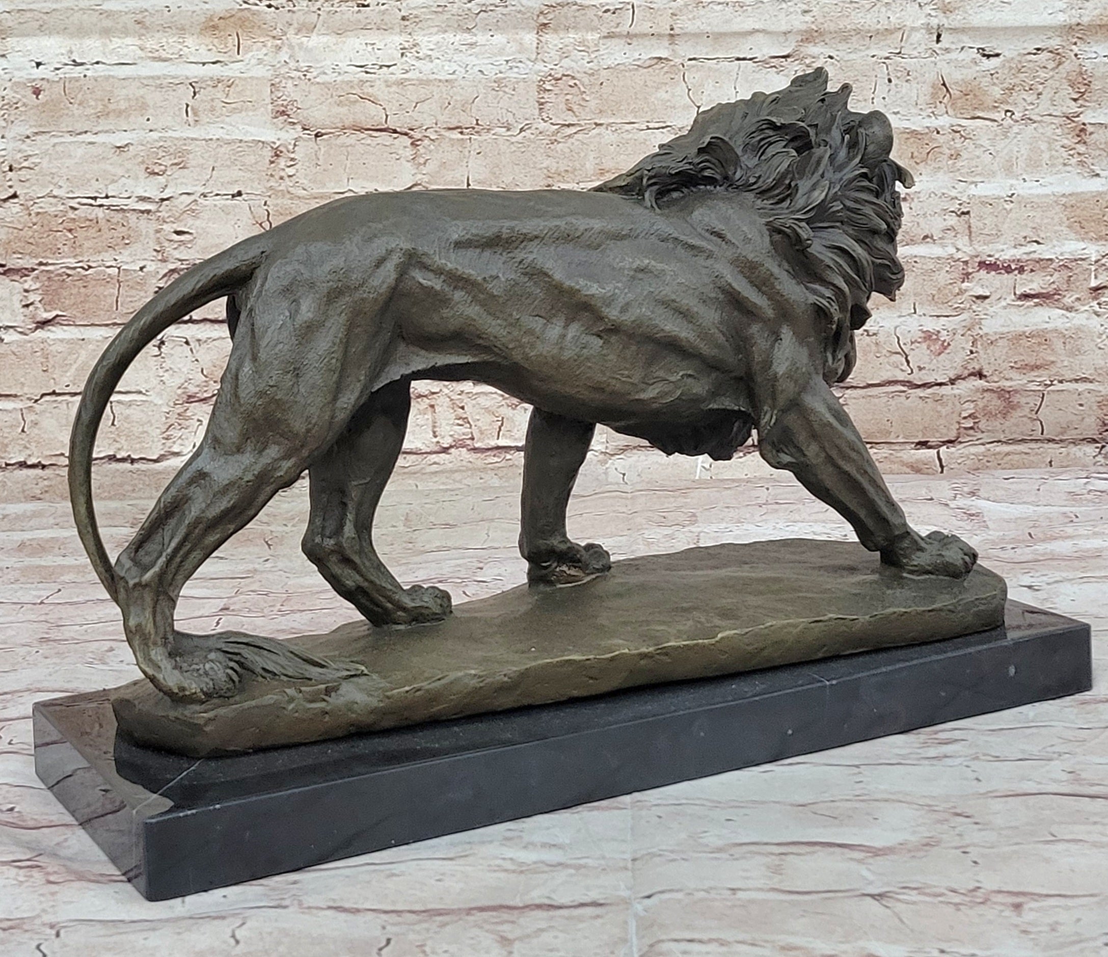 Young Male Lion Hot Cast Bronze Sculpture by Milo
