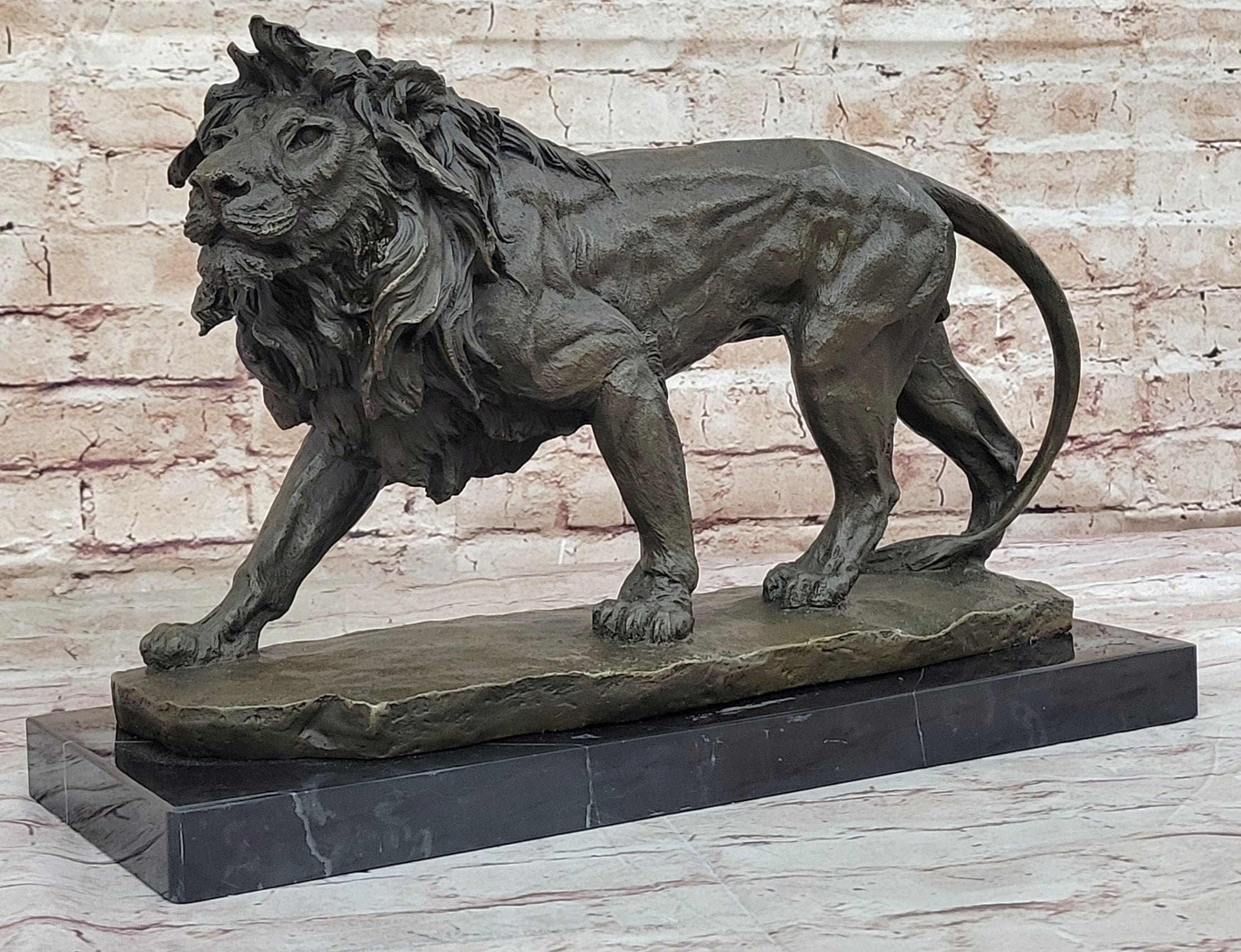 Young Male Lion Hot Cast Bronze Sculpture by Milo