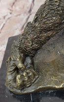 Statue Decor Cast Bronze Orangutans Animal Gorilla Mother W/ Baby Sculpture