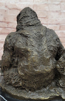Statue Decor Cast Bronze Orangutans Animal Gorilla Mother W/ Baby Sculpture