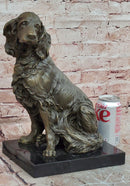 Signed Original Milo Cocker Spaniel Sitting Dog Bronze Sculpture Statue